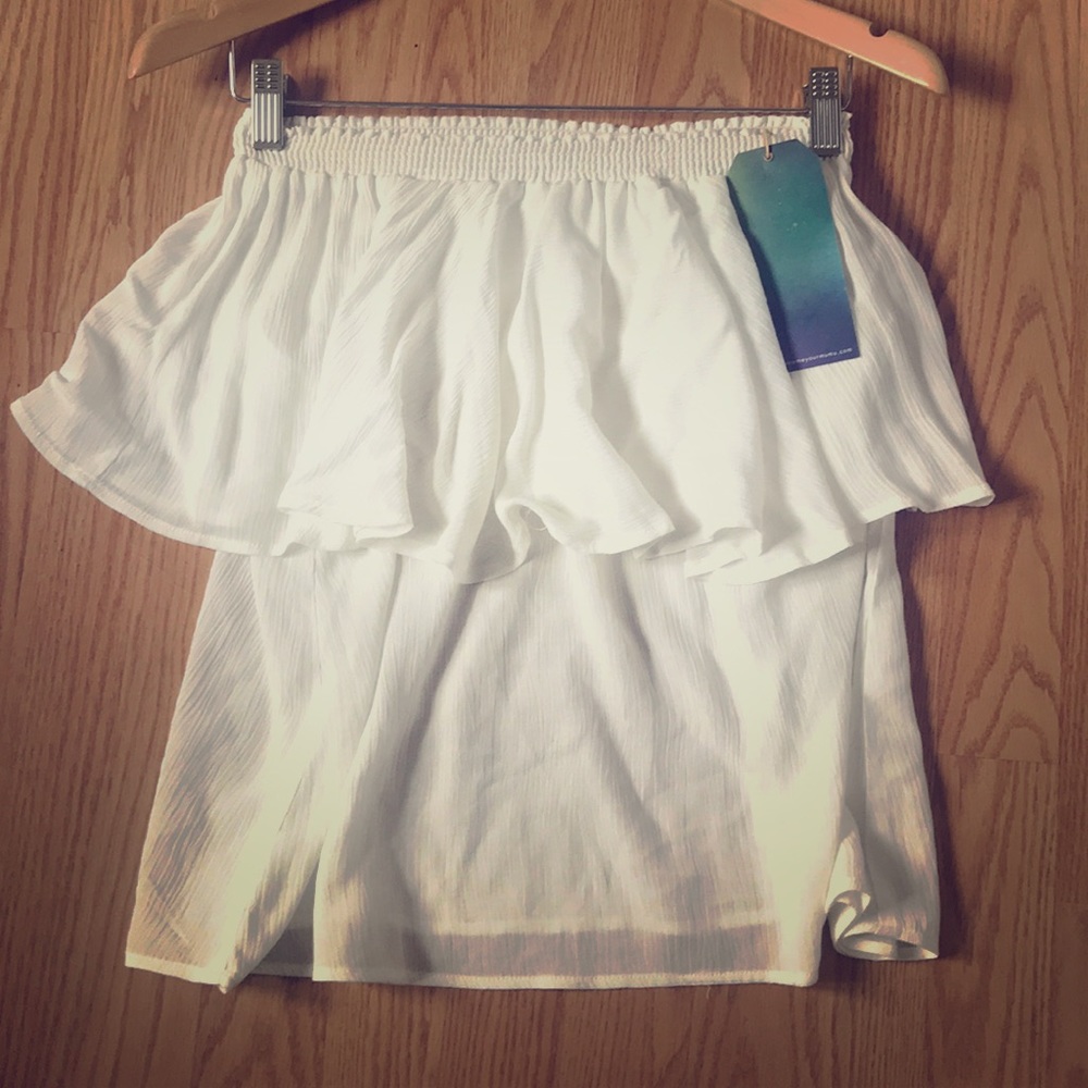 Mumu summer white flowy sleeveless top